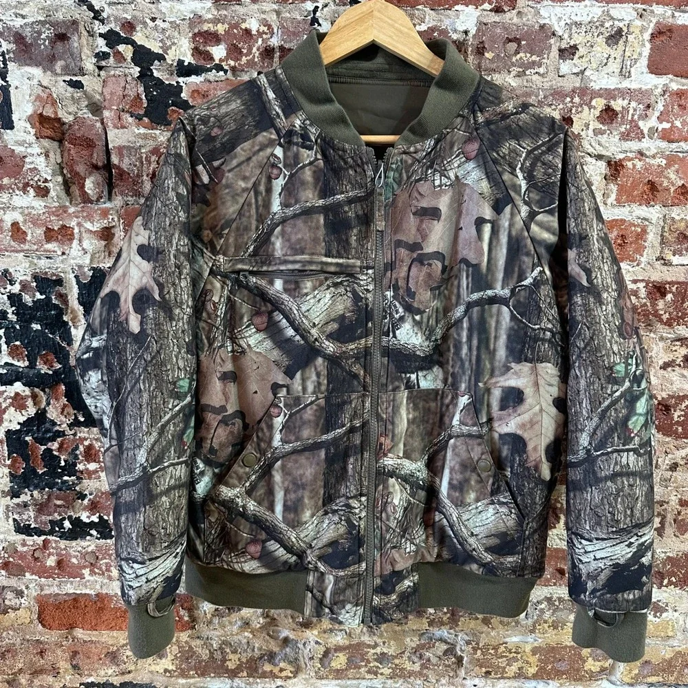 Cabela's Youth XL Camo Hunting Jacket Reversible Brown Full Zip